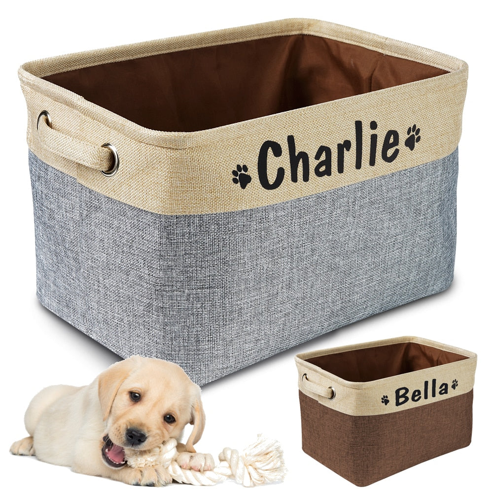 Personalized Pet Dog Toy Storage Basket