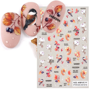 Cute 3D Floral Nail Stickers- Manicure