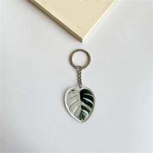 Leaf Shape Pendant Keyring For Women Men - Philodendrons and Anthuriums