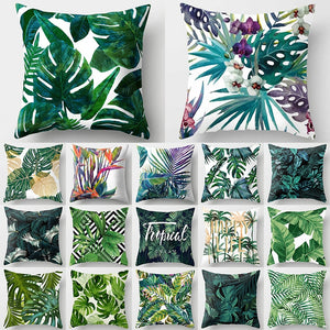 Tropical Plants Cushion Cover 45 cm x 45 cm - Polyester