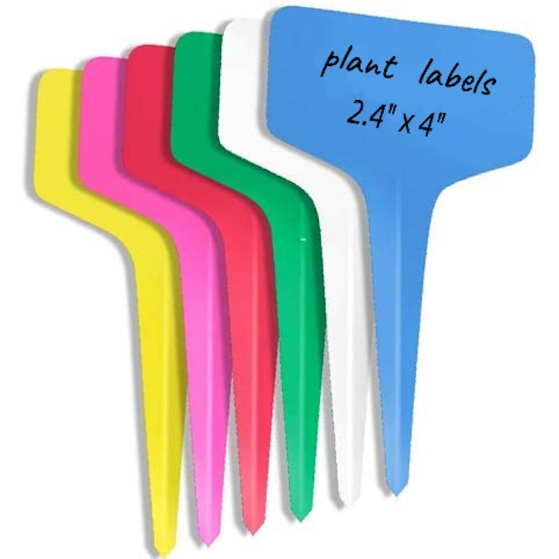 colored plastic plant labels 50/ 100/ 500PCS Plastic Plant Labels 2.4" x 4"/ 6x10cm T-Type Garden T
