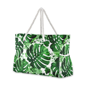 Tropical Print Beach Tote Bag for Women - Large Capacity