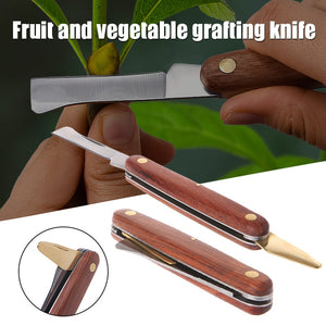 Grafting Tools Foldable Grafting Pruning Knife - Stainless Steel Wooden or Plastic Handle