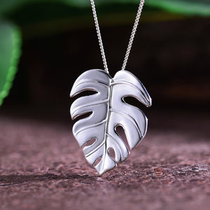 Monstera Sterling Silver Handmade Fine Jewelry 18K Gold Pendant without Necklace for Women