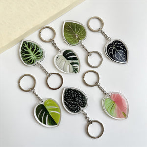 Leaf Shape Pendant Keyring For Women Men - Philodendrons and Anthuriums